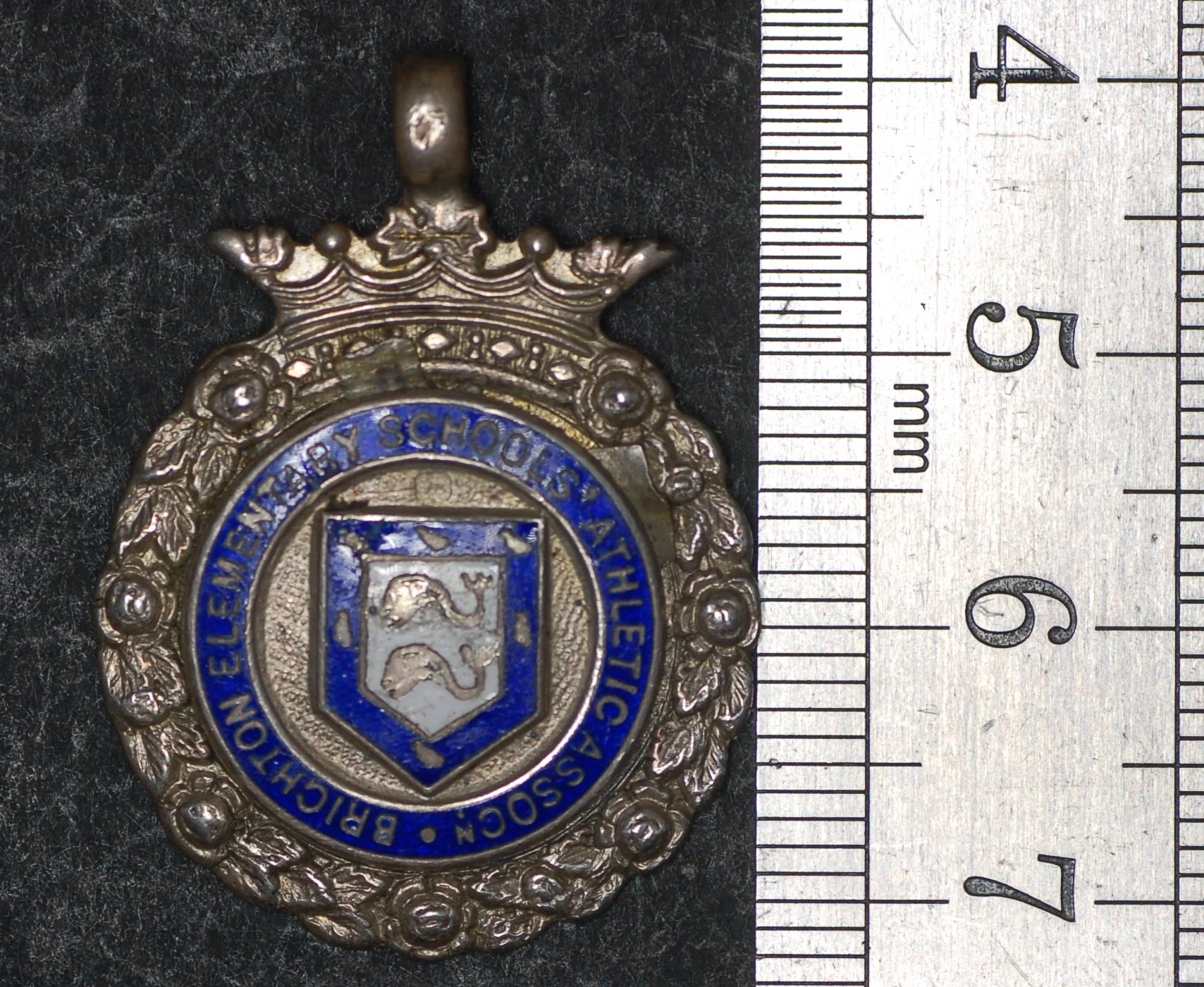 Silver watch chain fob/medal. Brighton schools - Image 3