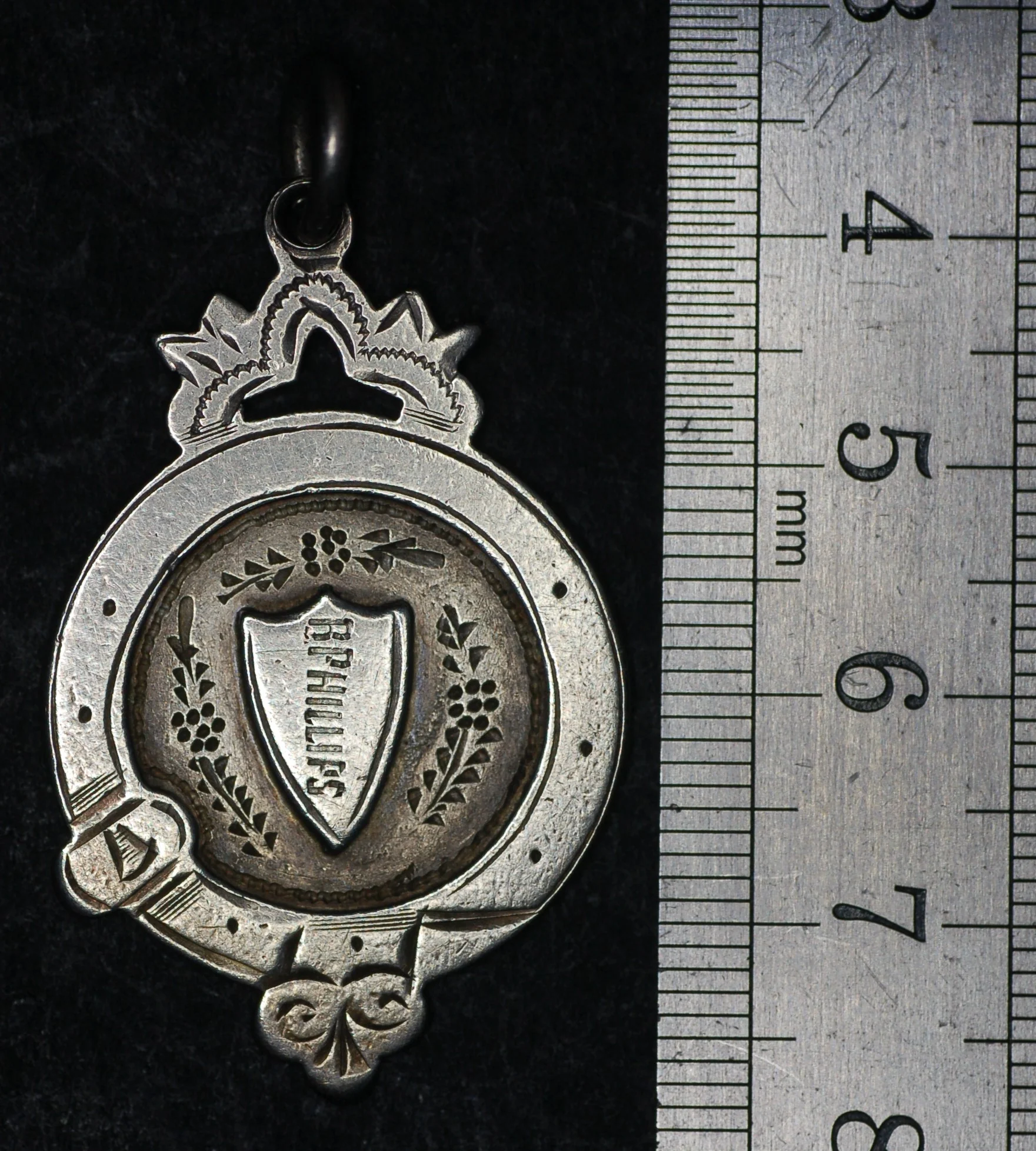 Silver watch chain fob/medal. Phillips. R.E. Boxing - Image 3
