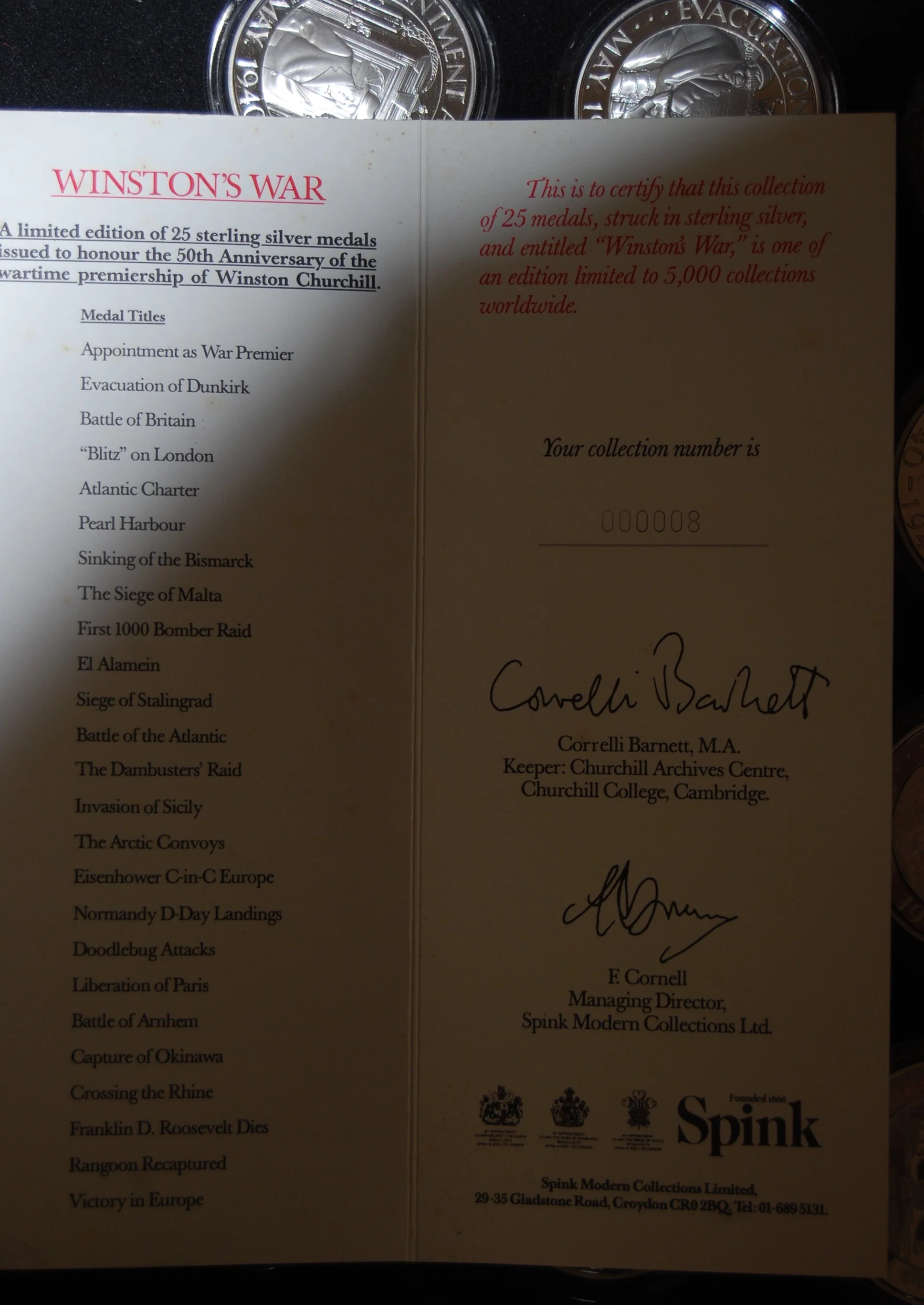 Winstons War 25 silver medal set issued by Spinks. - Image 6